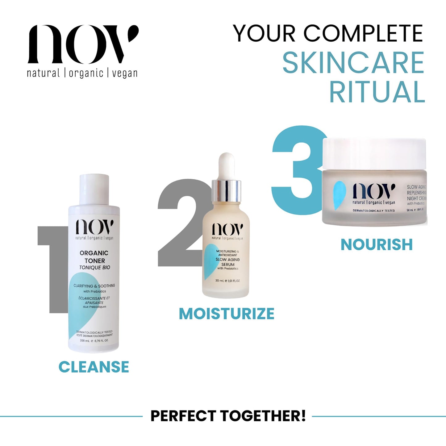 NOV Slow Aging Replenishing Night Cream - Face Moisturizer with Rose Hip Oil - Moisturizer Face Cream to Reduce Fine Lines and Aging Spots - 1.69 oz Beauty & Personal Care NOV natural organic vegan
