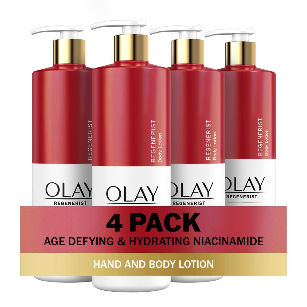 Olay Body Lotion for Women, Age Defying & Hydrating Dry Skin with Niacinamide 17 fl oz (Pack of 4) Beauty & Personal Care Olay