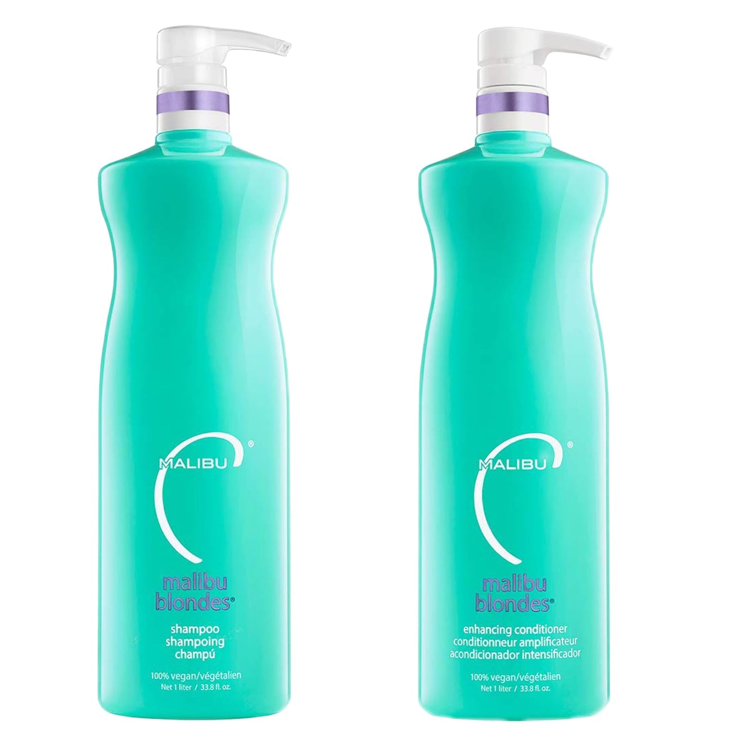 Malibu C Blondes Enhancing Shampoo & Conditioner Duo (33.8 oz) - Revitalizing Purple Shampoo & Conditioner for Hair Health + Brilliancy - Blondes Hair Beauty & Personal Care Malibu C