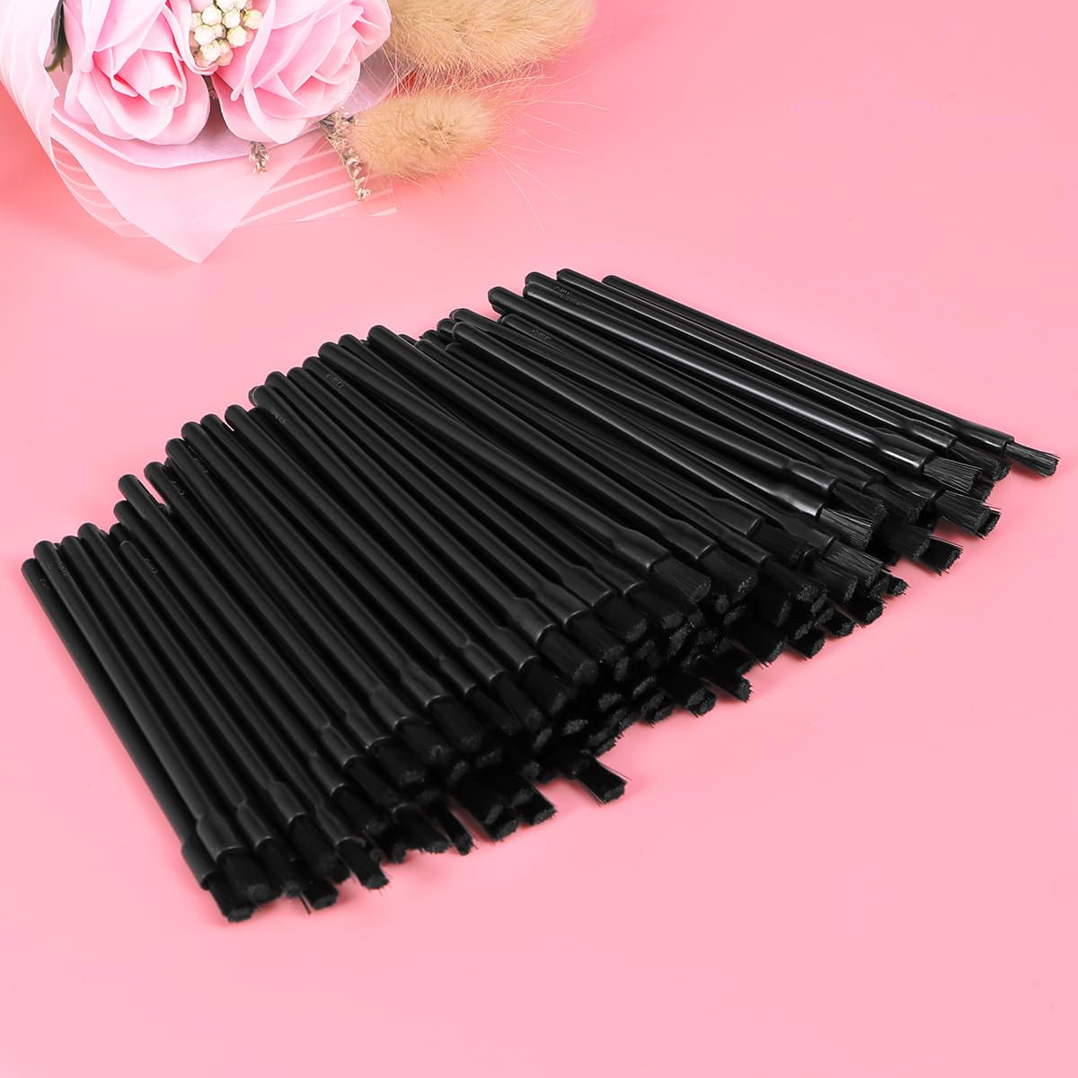 100PCS Disposable Lip Brush Applicator Disposable Lip Gloss Brushes Lipstick Wands Applicator Flat Brush Makeup Cosmetic Tools Beauty & Personal Care FRCOLOR