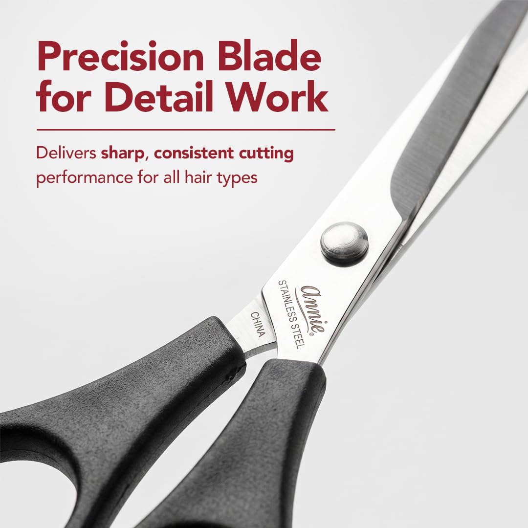 Annie Professional Stainless Steel Hair Cutting Shears - 5.5 Inch Sharp Barber Scissors for Men Women & Kids - Ergonomic Salon Hairdressing Scissors