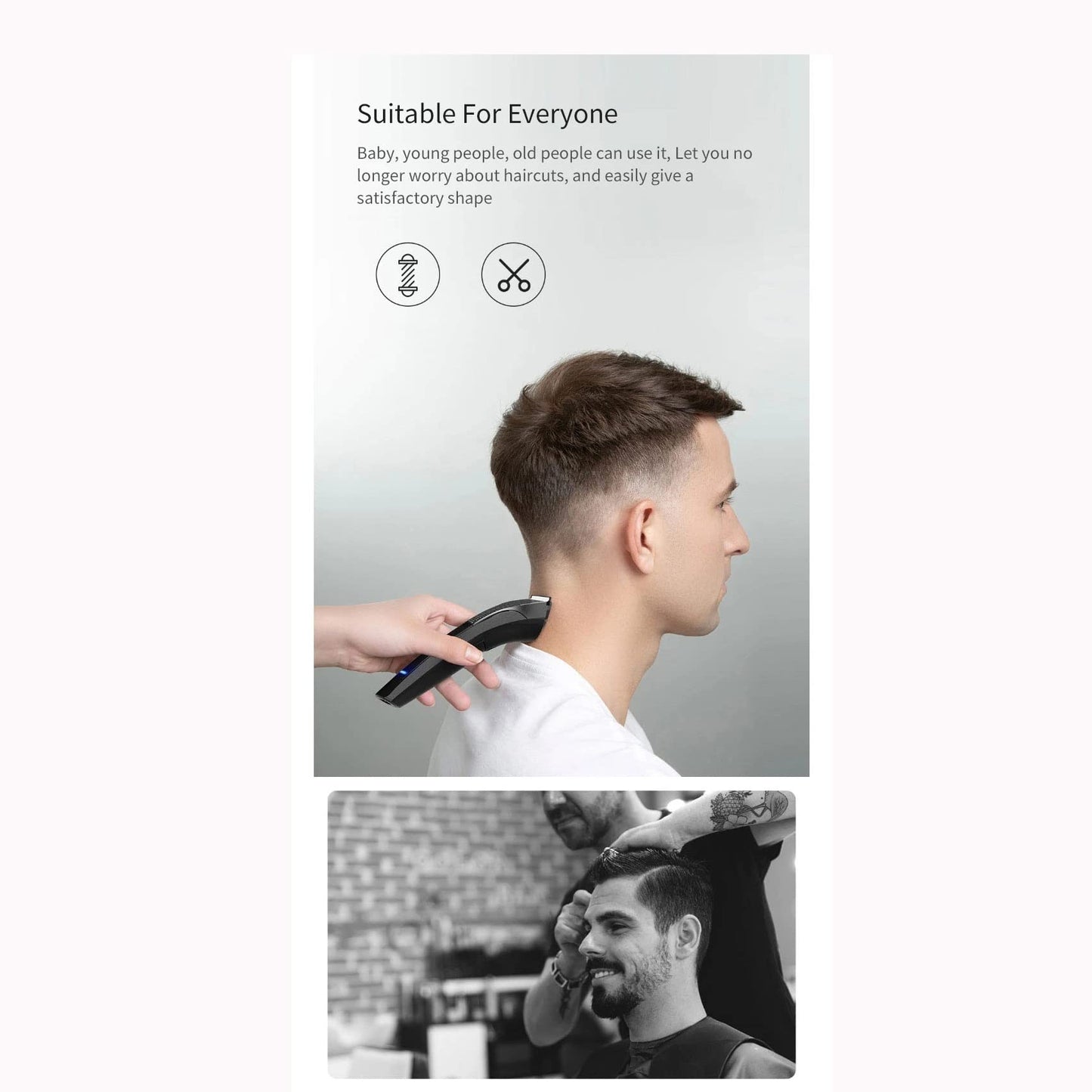 YMGSCC Electric Hair Clipper for Men Rechargeable Professional Trimmer Cutting Machine Adult(Black) Beauty and Personal Care YMGSCC