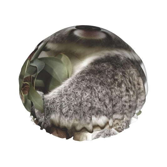 Koala Shower Cap for Women Men Large Reusable Shower Bonnet Double-Layer Waterproof Bath Caps Elastic Band Hair Hat for All Hairstyles Beauty and Personal Care BWLHJKE