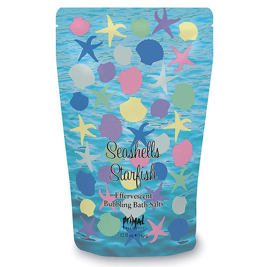 Primal Elements Detoxifying Sea Salt Soak, Bubbling Aromatherapy Salts, Seashells & Starfish, 12 oz Resealable Bag Beauty and Personal Care Primal Elements