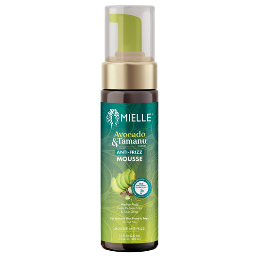 Mielle Organics Avocado & Tamanu Curly Hair Mousse - Anti Frizz Hair Foam for Curly, Wavy, Coily Styles - Medium Hold Styling to Define & Control Beauty & Personal Care Mielle Organics