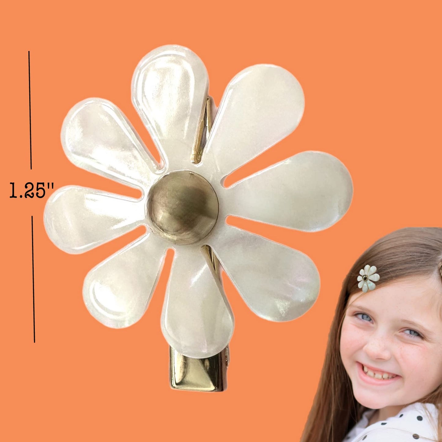 Each Jewels Flower Hair Clips 2 Pack, Shiny Pearl petals Daisy Hair Clips Beauty & Personal Care ALAZCO