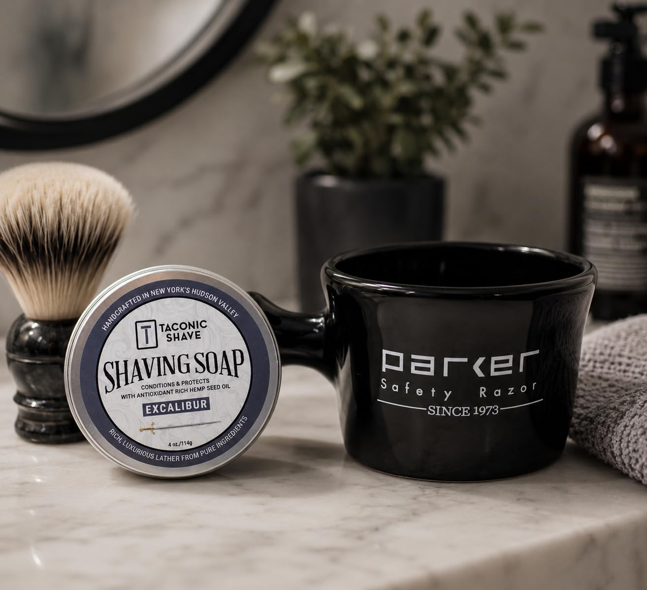Taconic Shave Excalibur Scent Shaving Soap - Clean Masculine Cologne Aroma - Barbershop Quality Lather Puck with Natural Oils - Smooth Glide Beauty and Personal Care Taconic Shave