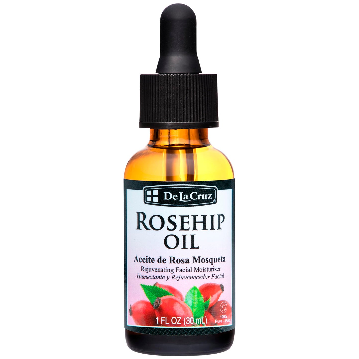 De La Cruz Rosehip Oil, 100% Pure Unrefined Cold-Pressed Chilean Rosehip Seed Oil, Moisturizer To Reduce Fine Lines, Wrinkles 1Fl Oz Beauty & Personal Care De La Cruz
