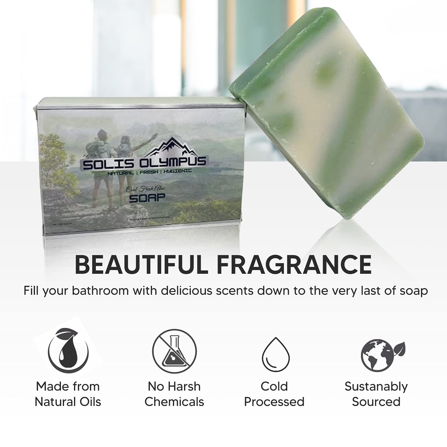 Solis Olympus Aloe Soap Bar with Essential Oil & Natural Ingredients | Anti-acne | Anti Pimple | Great Moisturizer Bar with Aloe Vera Fragrance Beauty & Personal Care Solis Olympus