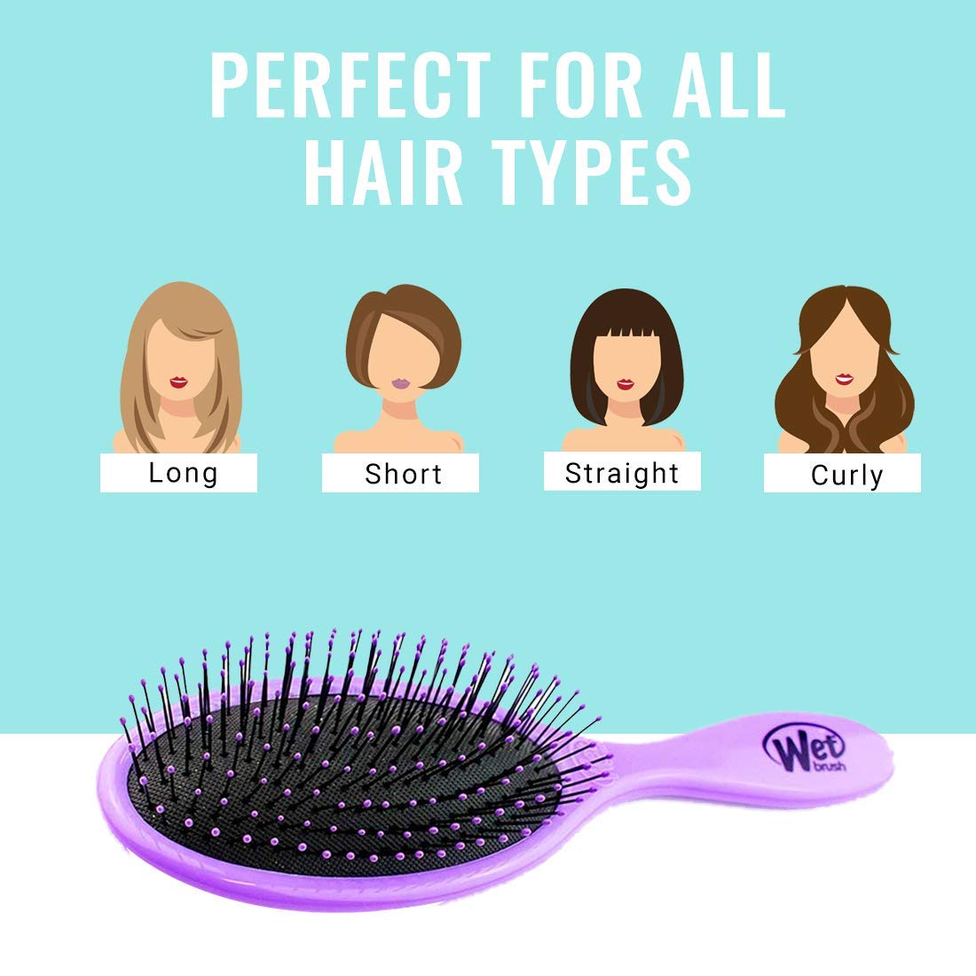 Wet Brush Detangling Hair Brush - Purple - 2 Pack Detangler - Comb for Women, Men & Kids - Wet or Dry - Removes Knots and Tangles, Best for Natural Beauty & Personal Care Wet Brush