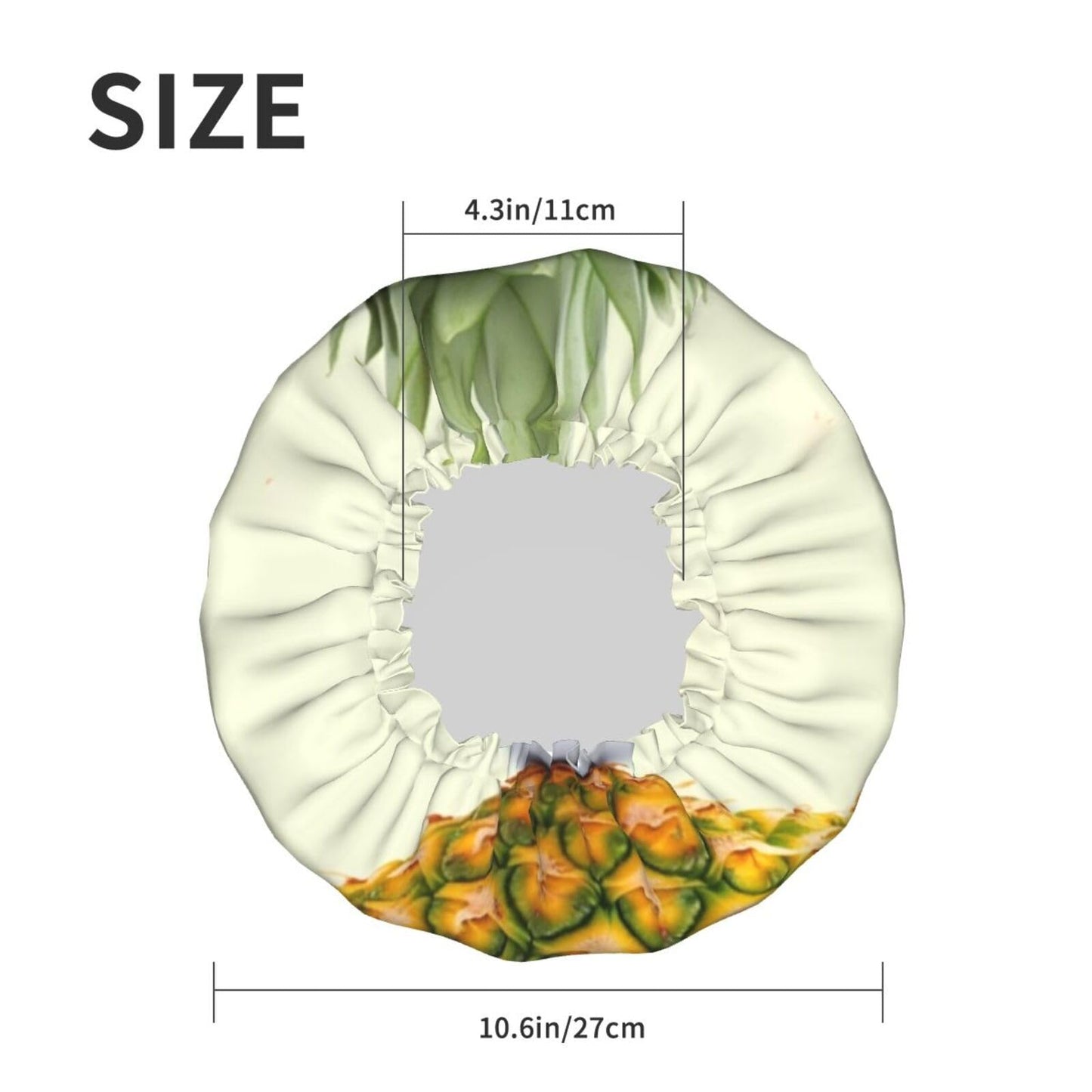fresh pineapple Shower Cap for Women Men Large Reusable Shower Bonnet Double-Layer Waterproof Bath Caps Elastic Band Hair Hat for All Hairstyles Beauty and Personal Care BWLHJKE