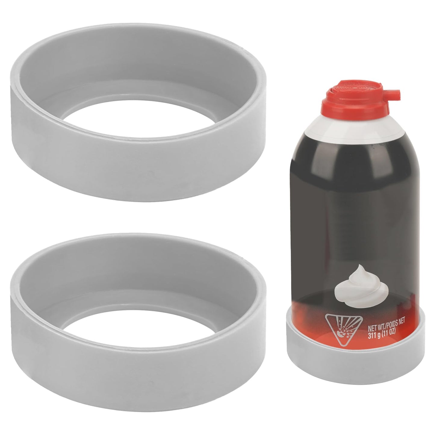 Linkidea 2 Pack Silicone Shaving Can Holder, 2.5" Anti-Rust Stand for Shaving Gel & Foam Cans, Bathroom Countertop Protector, Compatible Beauty and Personal Care Linkidea