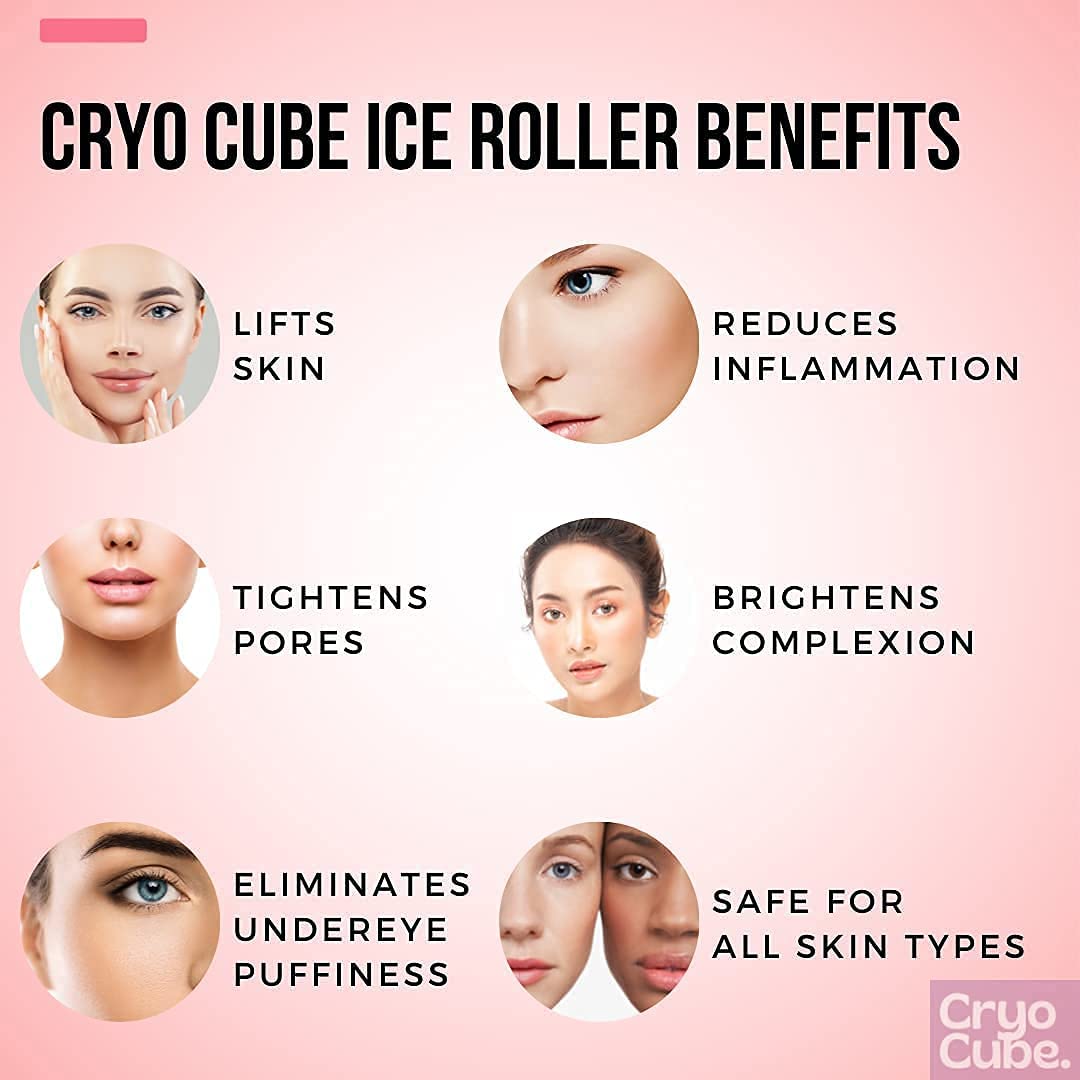 Cryo Cube Ice Roller for Face, Eyes and Neck Naturally tone and tighten skin, de-puff eye bags, add a healthy glow Cryotherapy for face and neck which Beauty & Personal Care Cryo Cube