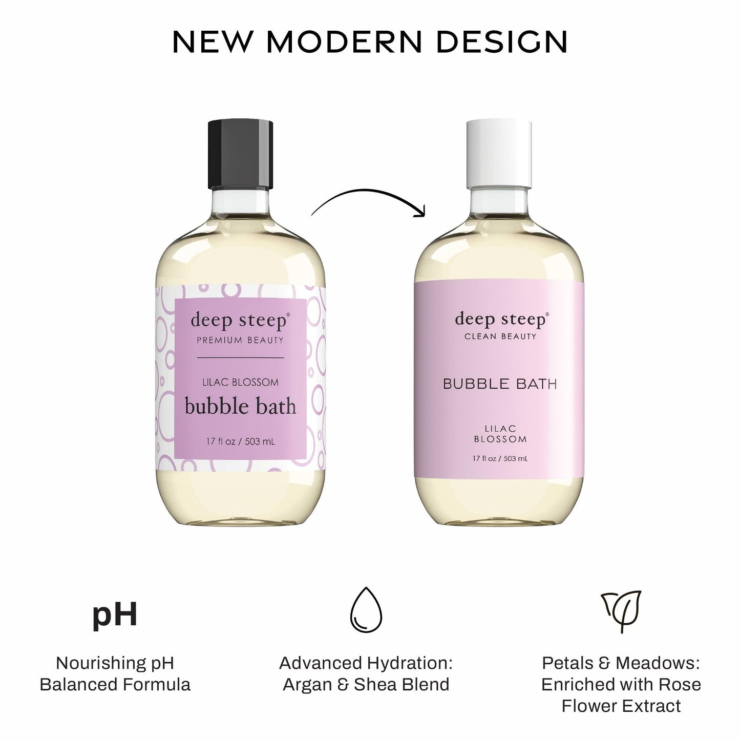 Deep Steep Lilac Blossom Bubble Bath for Women, Hypoallergenic, Clinically Tested, Clean Formula for Sensitive Skin, Sulfate-Free, 17 fl oz Bottle Beauty and Personal Care Deep Steep