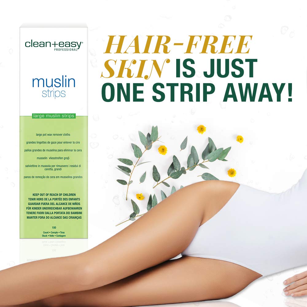 Clean + Easy Muslin Waxing Strips Large Leg 100 Count Beauty and Personal Care Clean + Easy