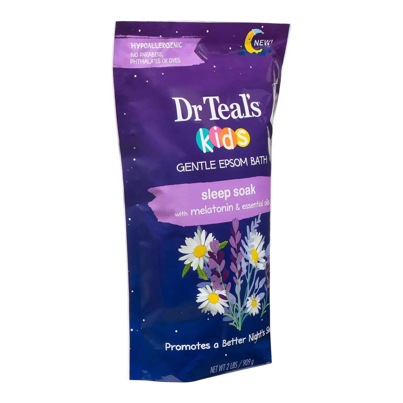 Dr. Teal's Kids' Gentle Sleep Soak Bath with Pure Epsom Salt and Melatonin - (3 Pack, 6 lbs Total) - Coconut and Other Essential Oils Relieve Stress Beauty and Personal Care Dr Teal's