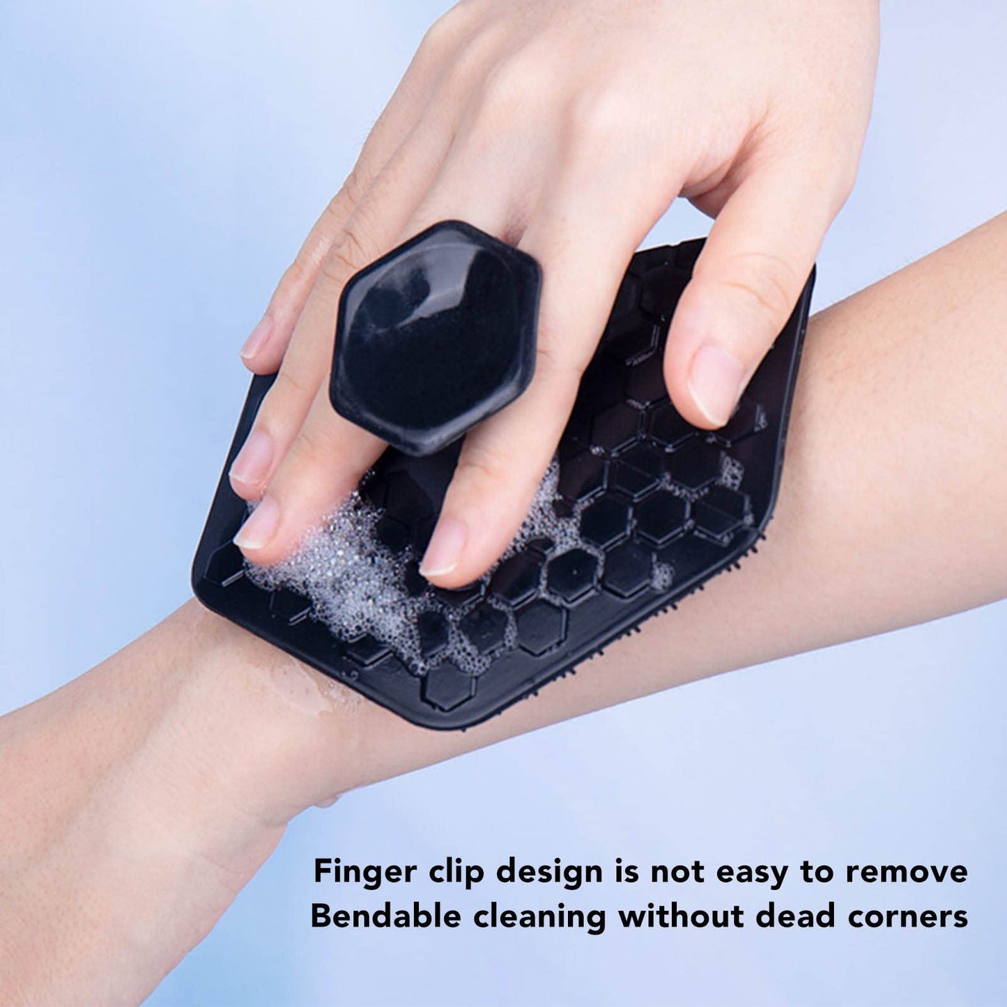 Exfoliating Body Scrubber with Hanging Hole,Soft Silicone Back Massage Pad,Portable Back Exfoliating Scrubber for Shower Beauty and Personal Care TYTOGE