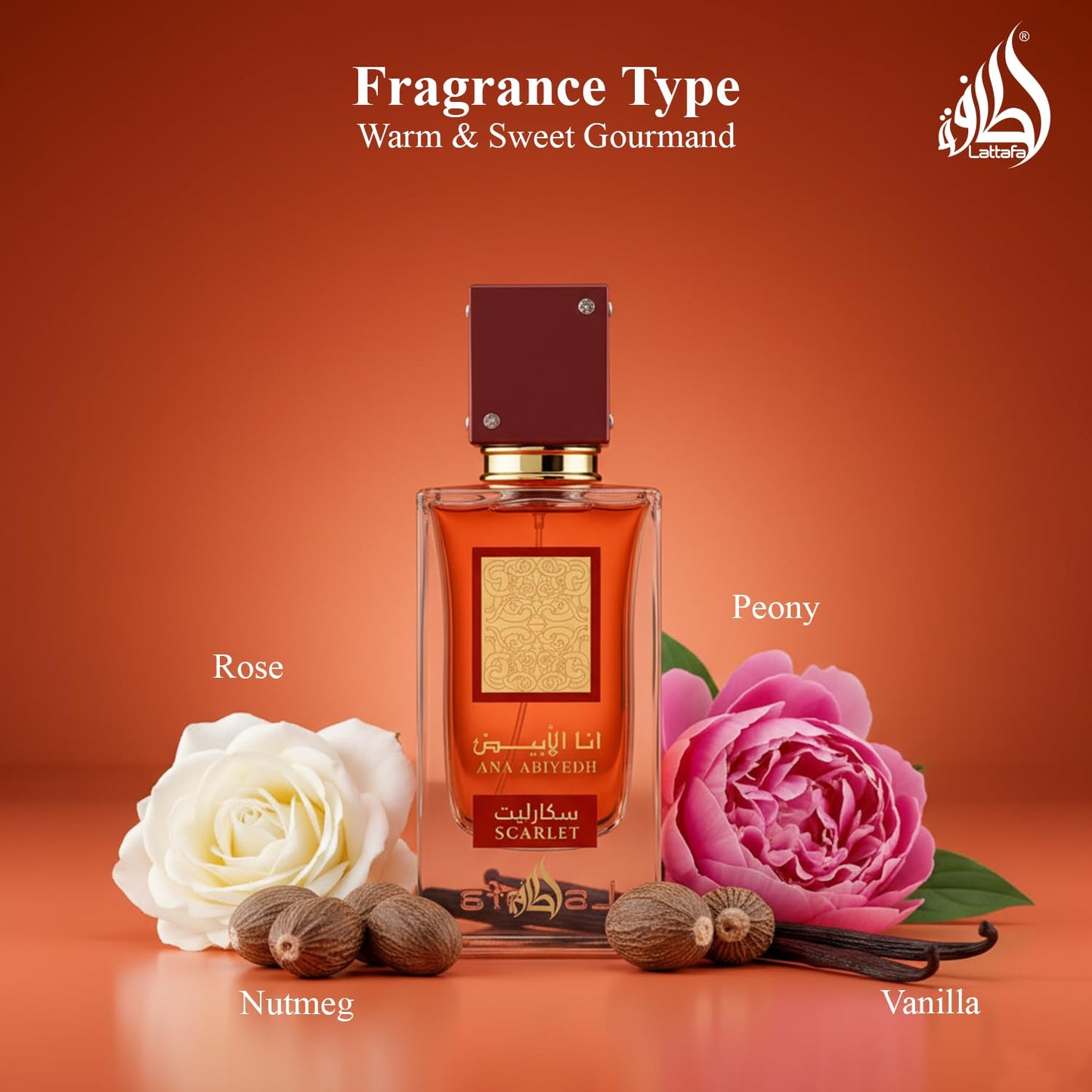 Lattafa Ana Abiyedh Scarlet - Fruity, Floral, Spicy, Sweet - Eau de Parfum Spray Long-Lasting Fragrance for Unisex, 2.0 Ounce / 60 ml Beauty and Personal Care Lattafa