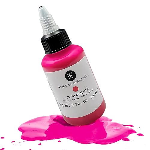 Narrative Cosmetics UV Fluorescent Alcohol Airbrush Paints - 2 fl oz, Glow Effect, Waterproof, Sweatproof, Highly Pigmented Liquid Makeup Beauty & Personal Care Narrative Cosmetics