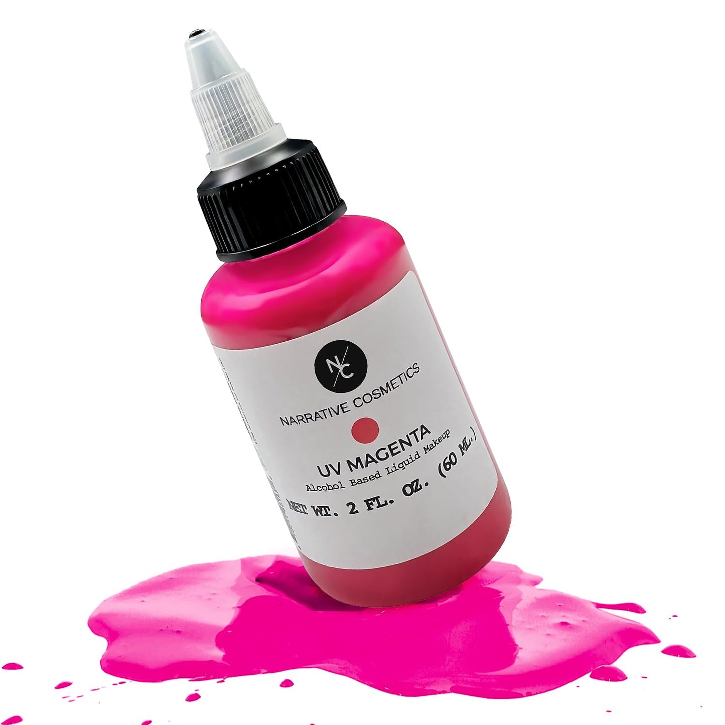 Narrative Cosmetics UV Fluorescent Alcohol Airbrush Paints - 2 fl oz, Glow Effect, Waterproof, Sweatproof, Highly Pigmented Liquid Makeup Beauty & Personal Care Narrative Cosmetics