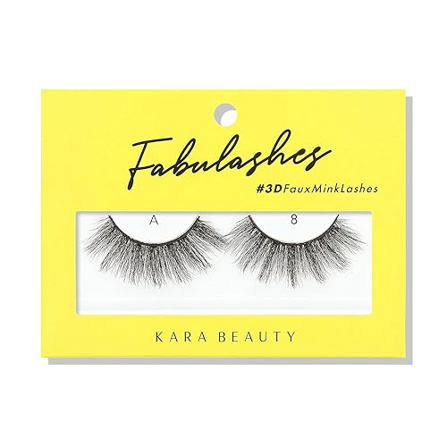 KARA BEAUTY Fabulashes Glam 3D Faux Mink Strip Lashes - Full Volume, Fluffy, Wispy Lash Strips - Reusable Fake Eyelashes with Soft Flexible Band Beauty & Personal Care Kara Beauty