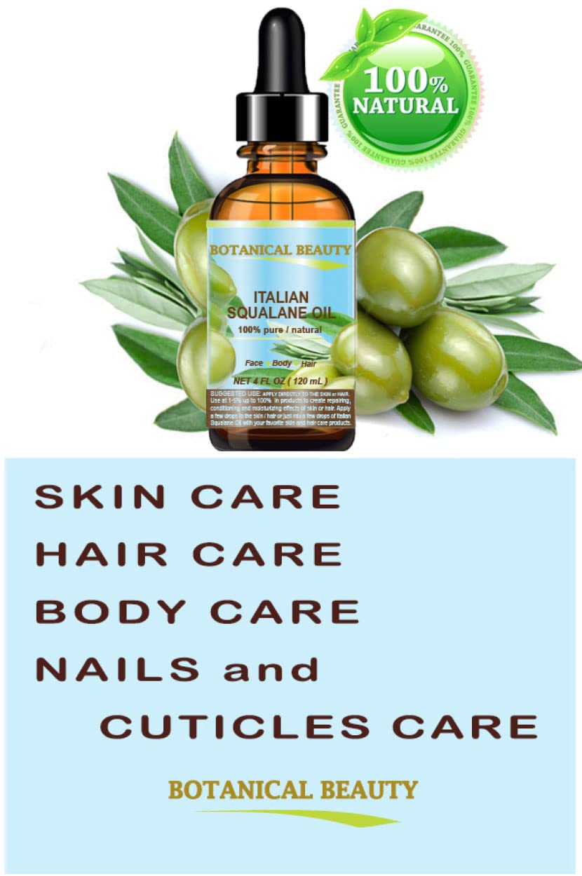 Botanical Beauty SQUALANE Italian. 100% Pure/Natural/Undiluted Oil. 100% Ultra-Pure Moisturizer for Face, Body & Hair. Reliable 24/7 skincare Beauty & Personal Care Botanical Beauty