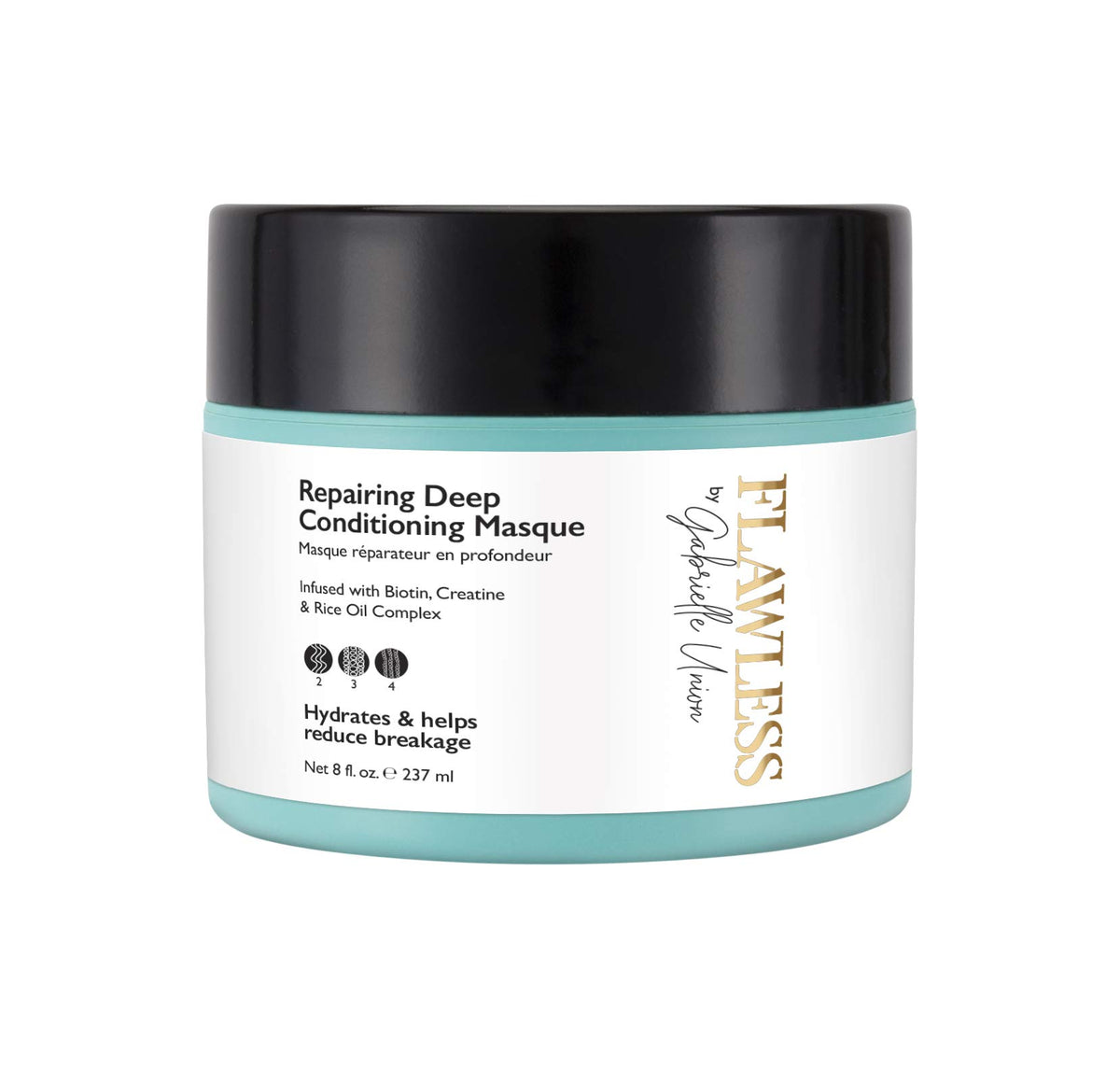Flawless by Gabrielle Union - Repairing Deep Conditioning Hair Treatment Mask for Natural Curly and Coily Hair, 8 OZ