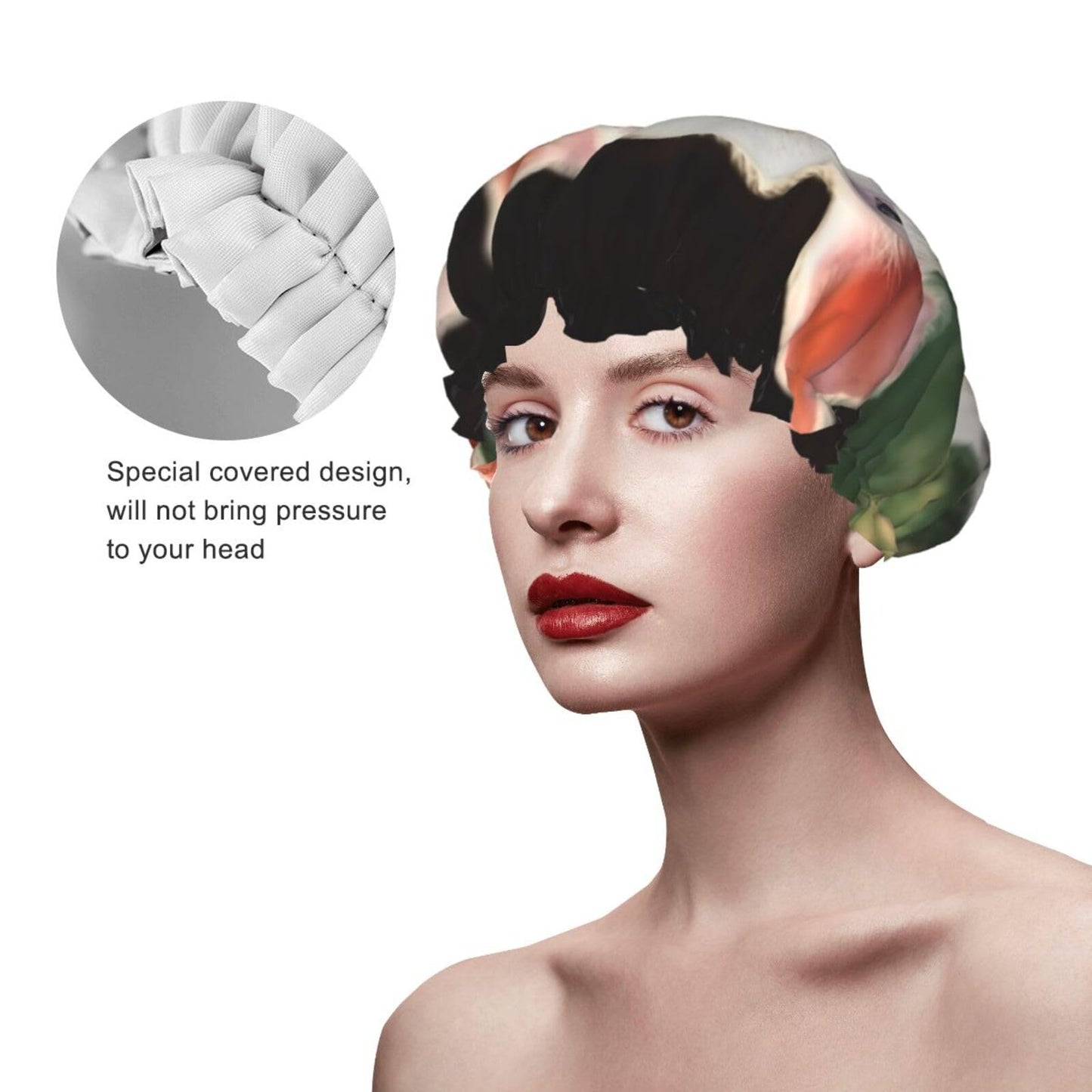 Cute Animal Shower Cap for Women Men Large Reusable Shower Bonnet Double-Layer Waterproof Bath Caps Elastic Band Hair Hat for All Hairstyles Beauty and Personal Care BWLHJKE