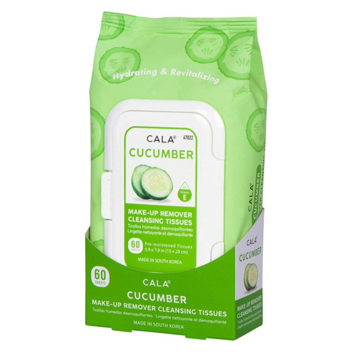 CALA Cucumber Makeup Remover Cleansing Tissues, Removes Makeup + Waterproof Eye Makeup Without Irritation, Deep Cleansing Wipes Leave Skin Soft Smooth