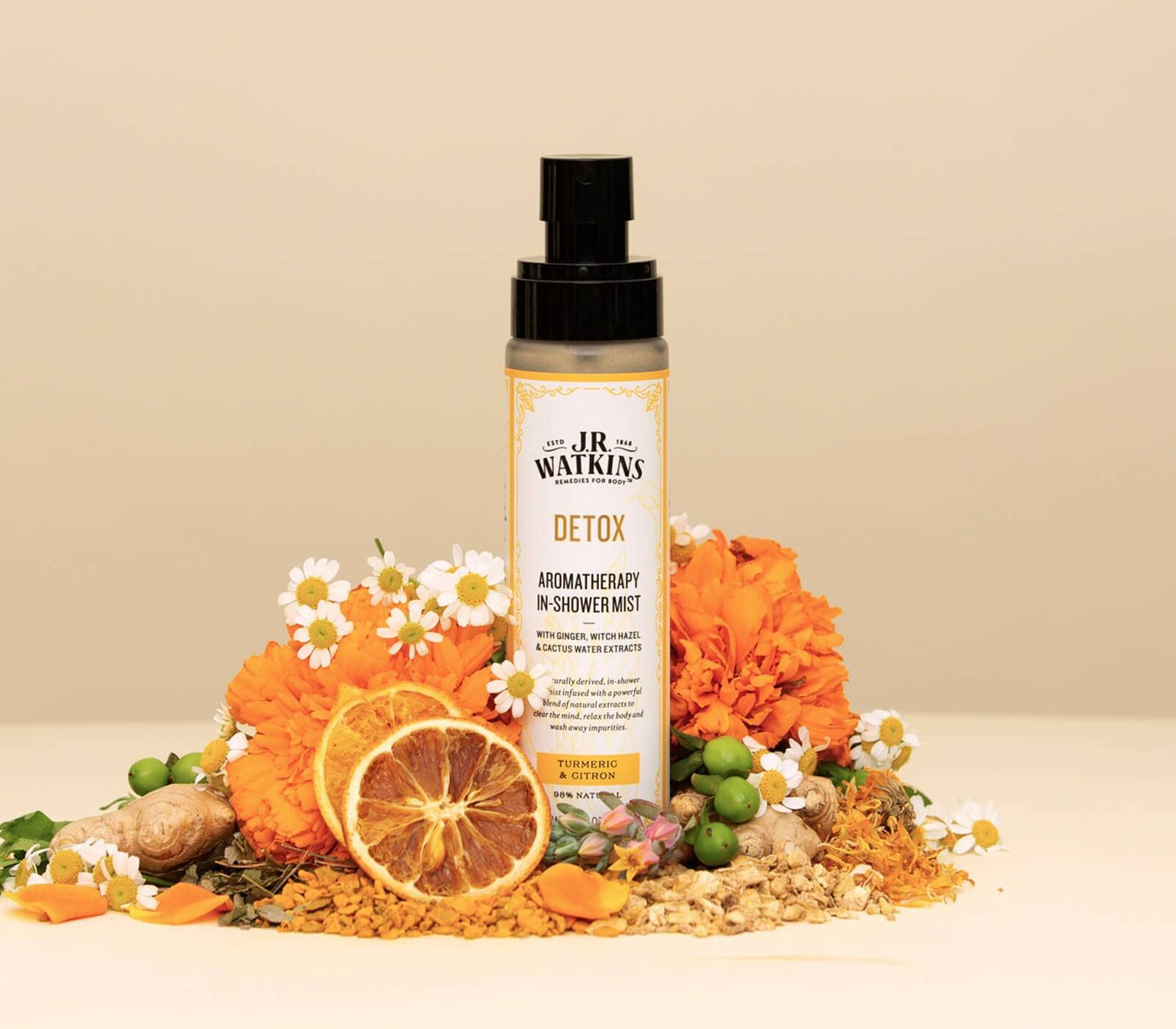 J.R. Watkins Detox Aromatherapy in-Shower Mist, Natural Turmeric & Citron, 4 oz Beauty & Personal Care J.R. Watkins