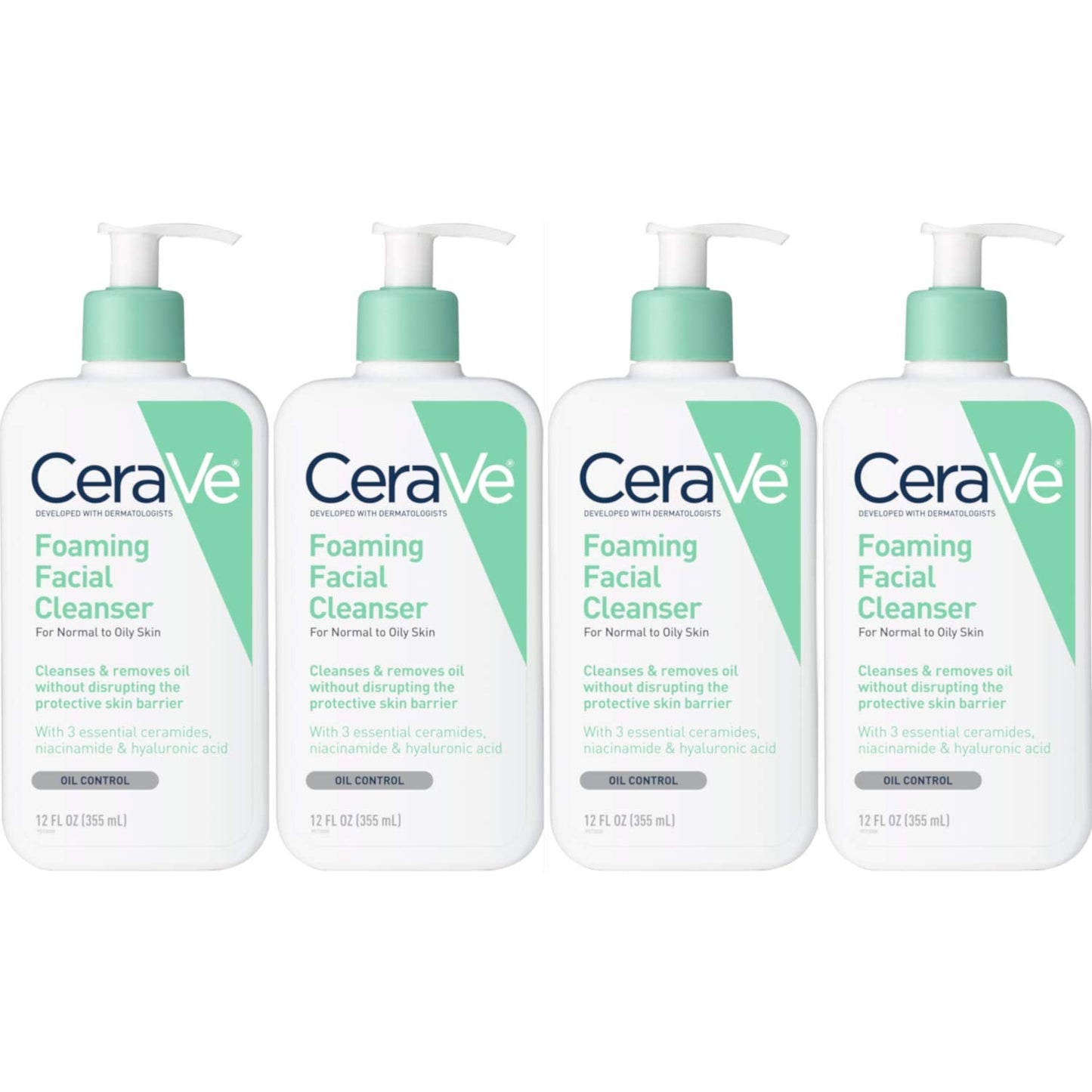 CeraVe Foaming Facial Cleanser 12 oz (Pack of 4) Beauty & Personal Care CeraVe