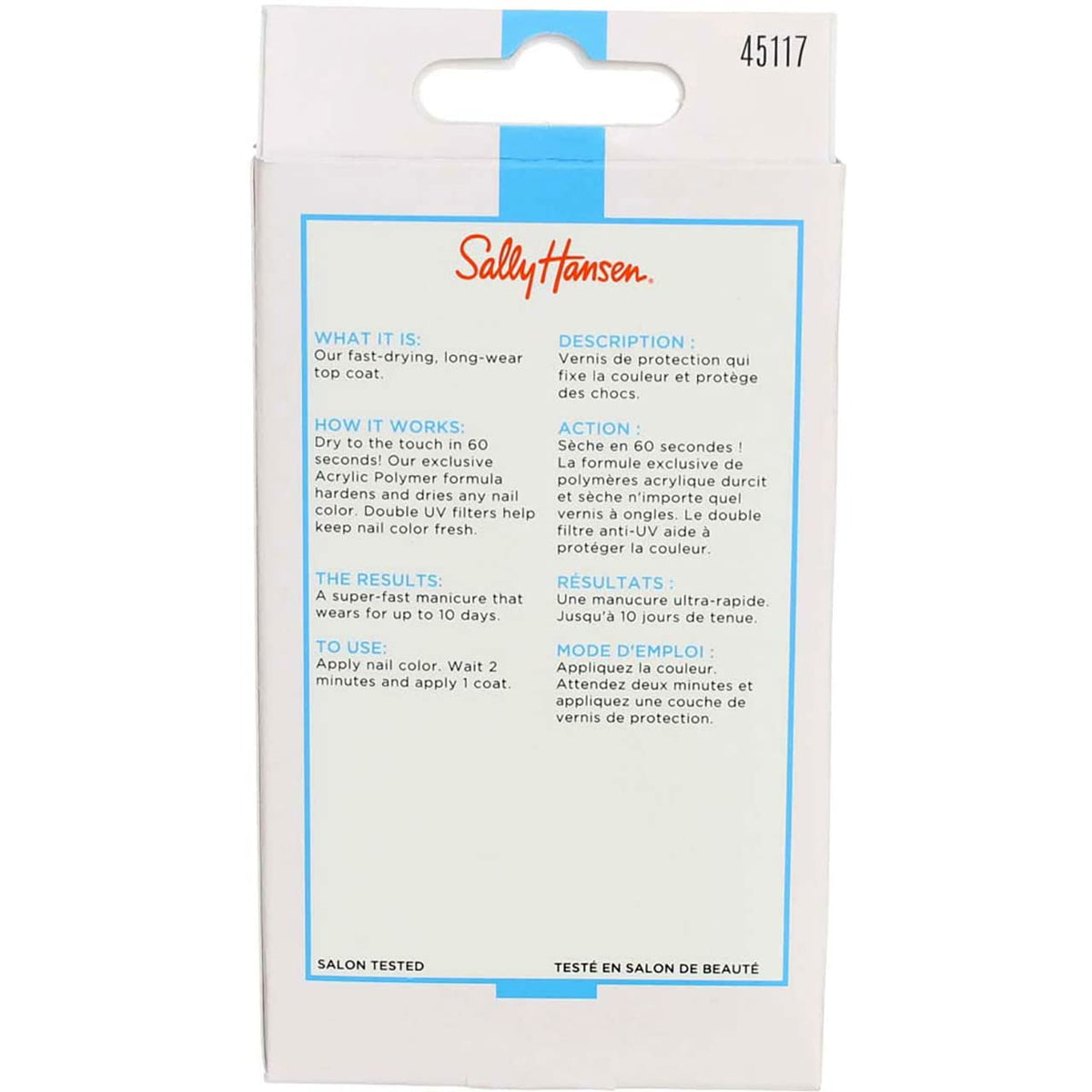 Sally Hansen Insta-Dri Topcoat Clear 0.45 Ounce (13.3ml) Beauty & Personal Care Sally Hansen