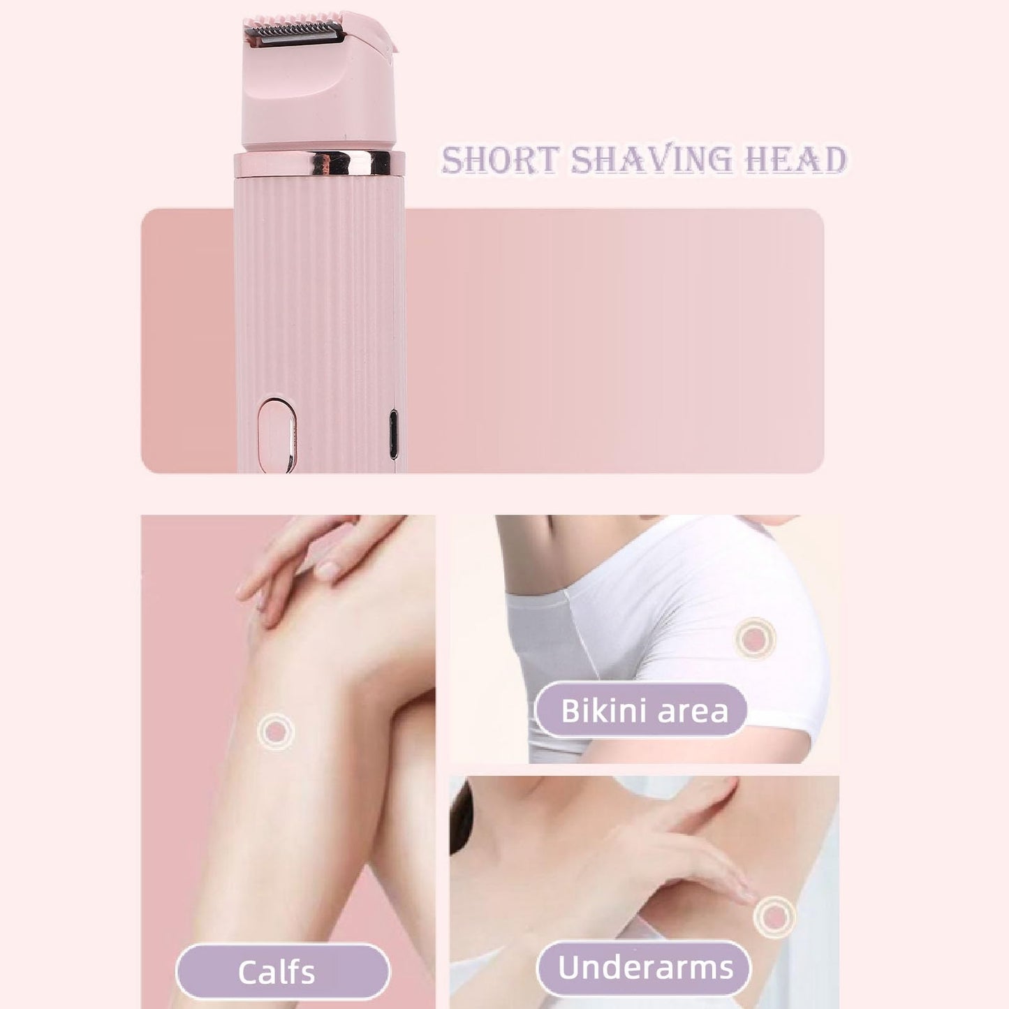 Dual Head Lady Clipper, Full Body Trimmer One Key Control, Serrated Shaving Head for Body for Women, Underarm, Legs, Hands Hair Removal (Pink) Beauty and Personal Care Dioche