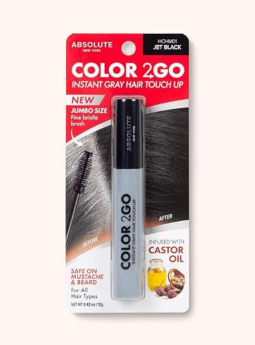 Absolute New York Color 2 Go Hair Mascara (HCHM01 Jet Black, .42 oz) Beauty & Personal Care Absolute New York