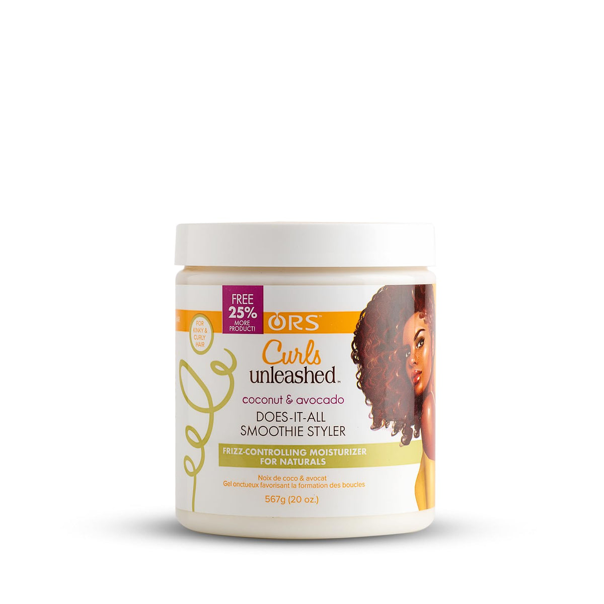 Curls Unleashed Style & Maintenance Coconut and Avocado Curl Enhancing Smoothie, Hydrating Curl Smoothie, (20 oz) Beauty & Personal Care ORS