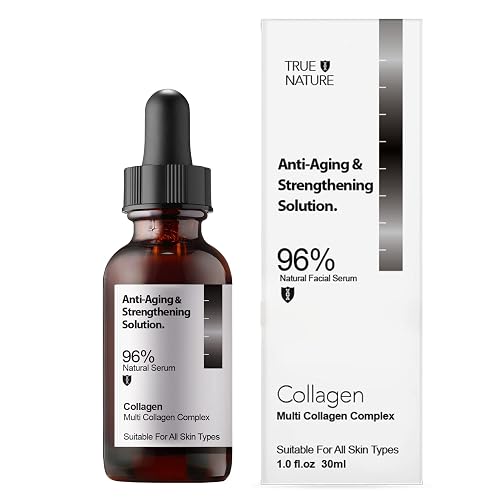 Anti Aging Facial Serum Sensivite Skin Face 30ml 1fl oz by TRUE NATURE SKINCARE Vitamin C Hyaluronic Acid Daily Skincare Collagen Peptide (Collagen) Beauty & Personal Care True Nature Skincare
