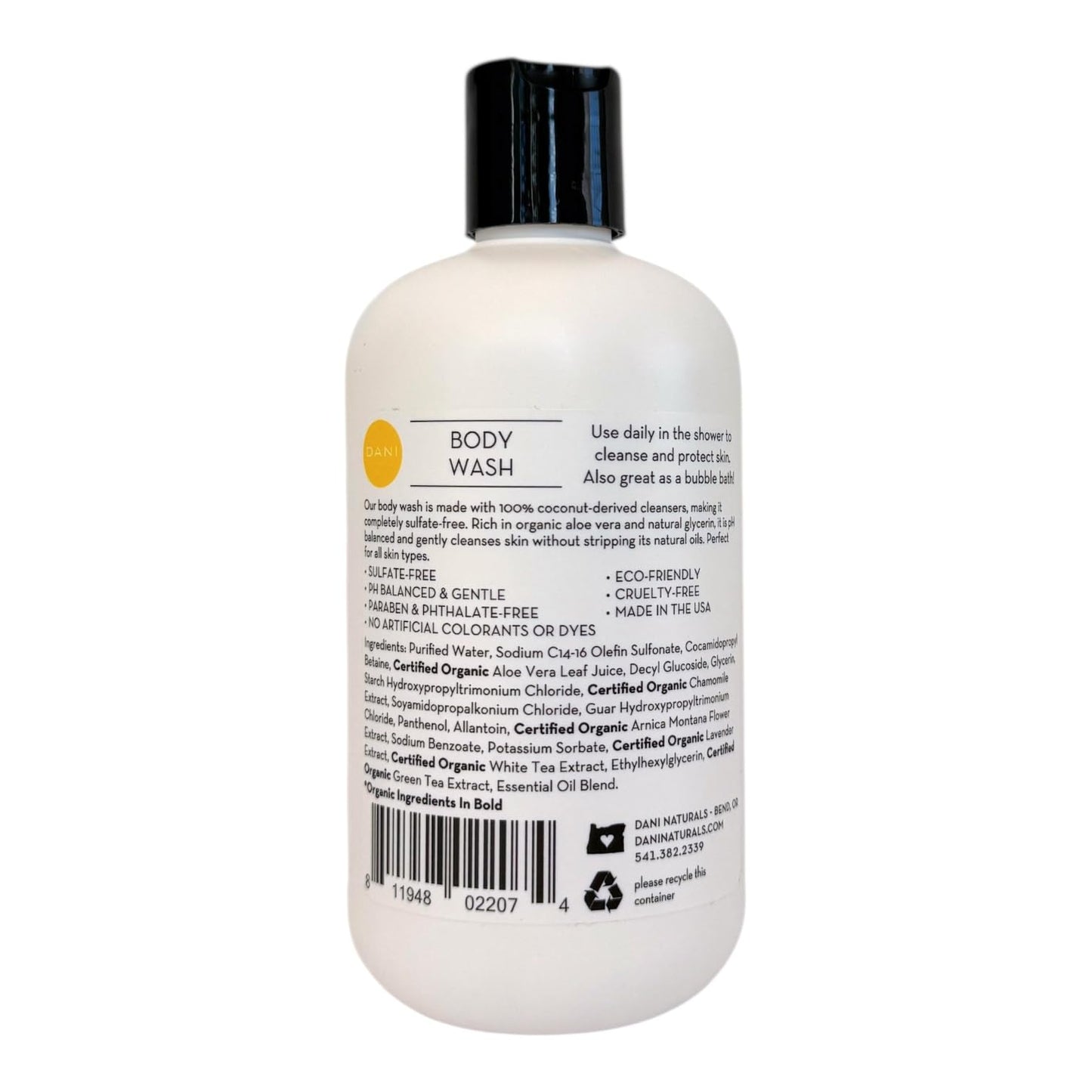 DANI Naturals Sandalwood Vanilla Body Wash, Vegan, Sulfate-Free, Made with Organic Ingredients, 12 fl oz Beauty & Personal Care DANI