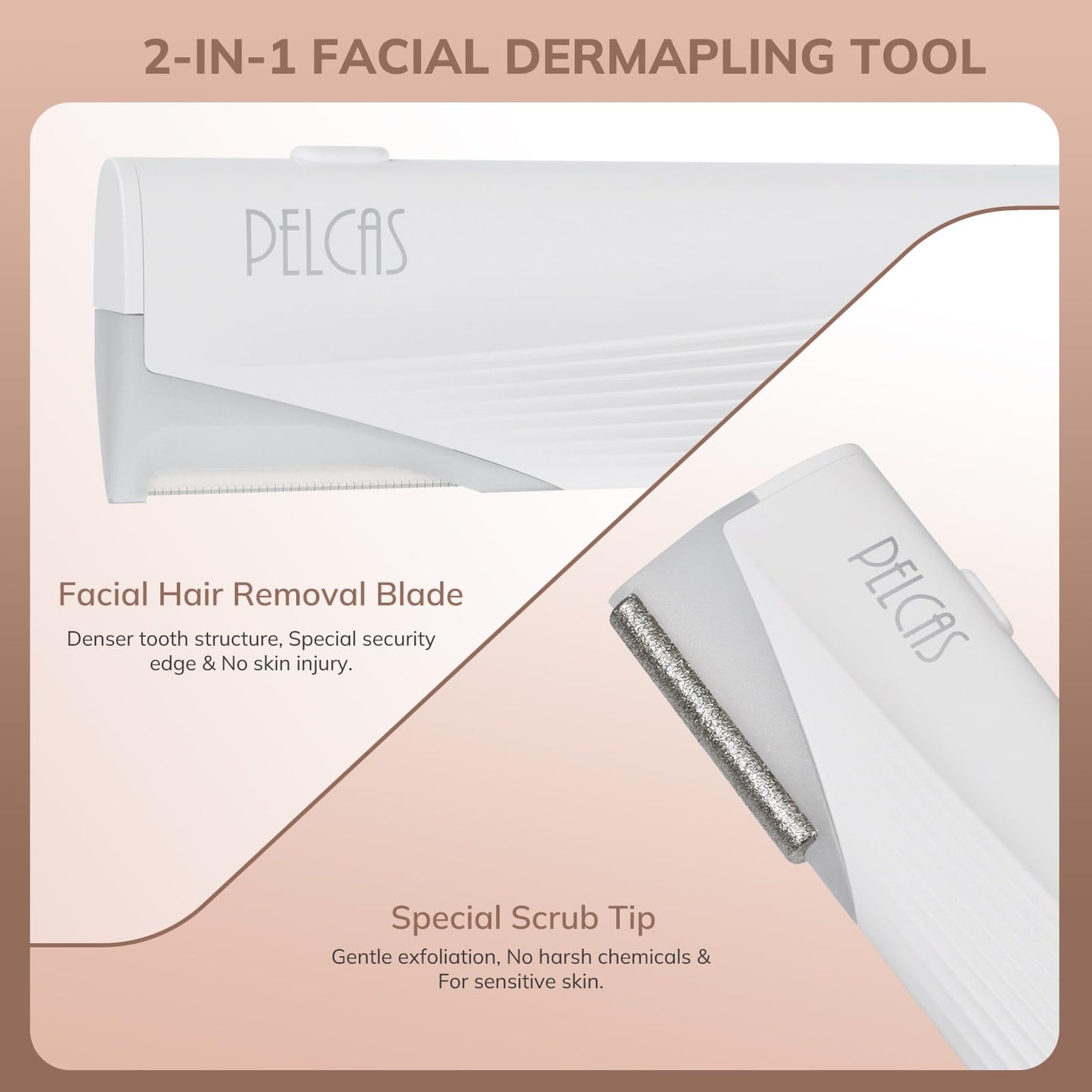 PELCAS Electric Dermaplaning Tool for Face with LED Light, Mini Facial Dermaplaning Razor Kit, Painless 3 Speeds Facial Peach Fuzz & Hair Removal At Beauty and Personal Care PELCAS