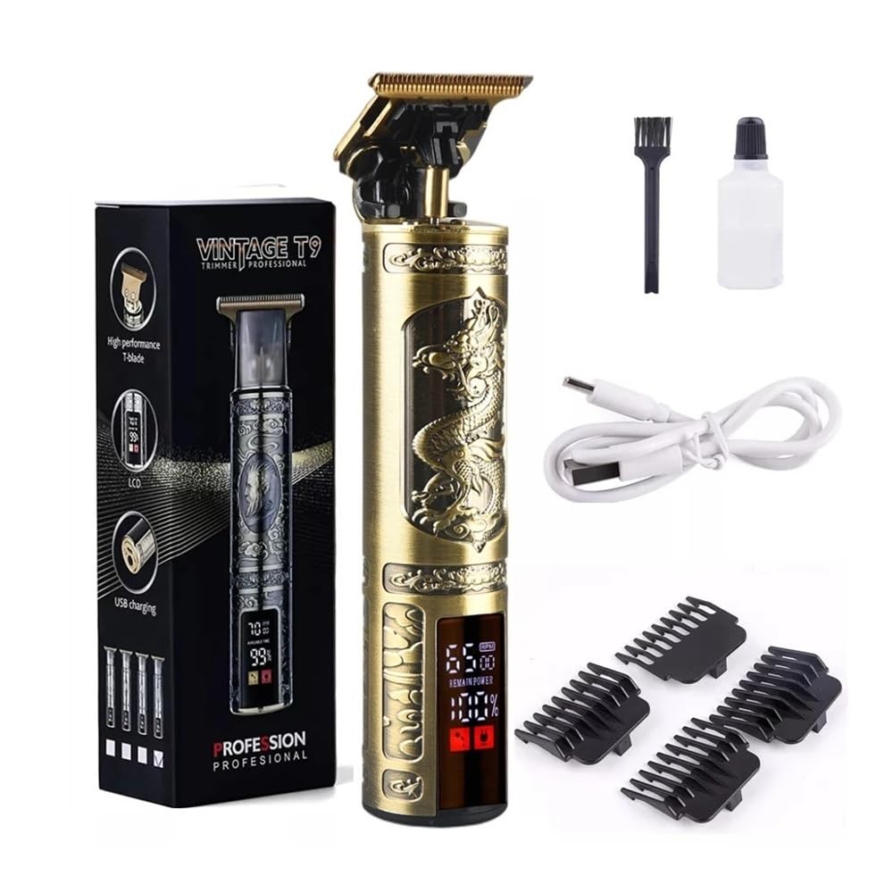 Razors LCD Digital Display T9 All Metal Shaver Travel Portable Electric Barber Electric Pusher Hair Cutting Machine(LCD Metal Dragon) Beauty and Personal Care EWKYLSEM
