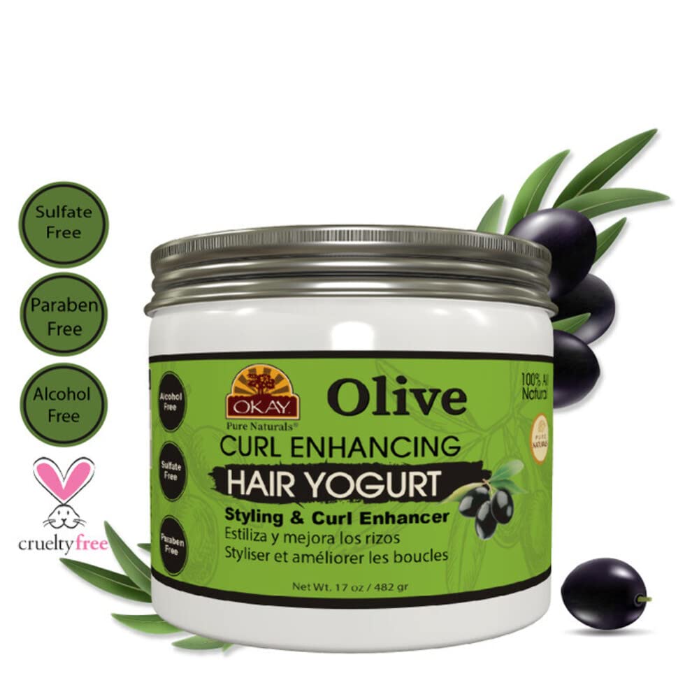 Olive Curl Enhancing Hair Yogurt For Styling&Curl Enhancing For Smooth,Glossy,Frizz Free,Strong&Well Defined Curls Alcohol,Sulfate,Paraben Free Made Beauty & Personal Care OKAY