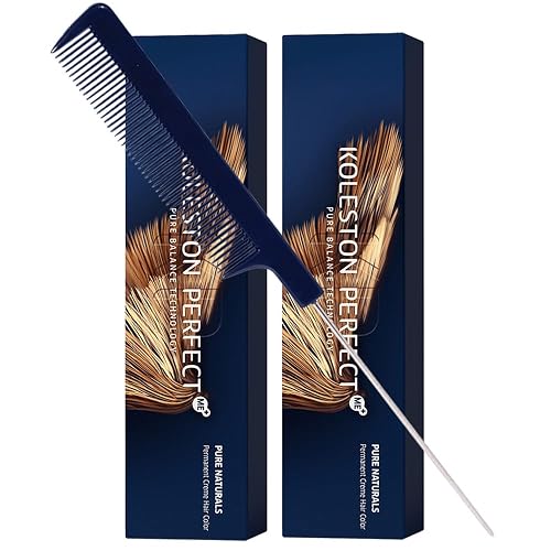 Koleston Perfect ME+ 7/01 Medium Blonde/Natural Ash Permanent Hair Color Creme 2 Ounce (Pack of 2) With Pin Tail Comb - Use with Welloxon Perfect Beauty & Personal Care M Hair Designs