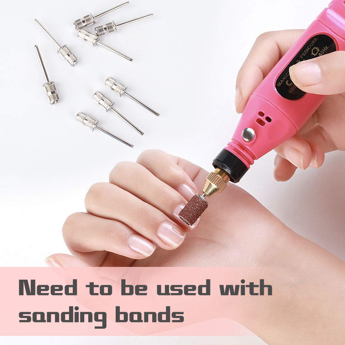 Rolybag 10 Pieces nail drill heads nail drill bits sanding band shaft 3/32 inch nail drill bits mandrels for electric file nail sanders manicure Beauty & Personal Care Rolybag