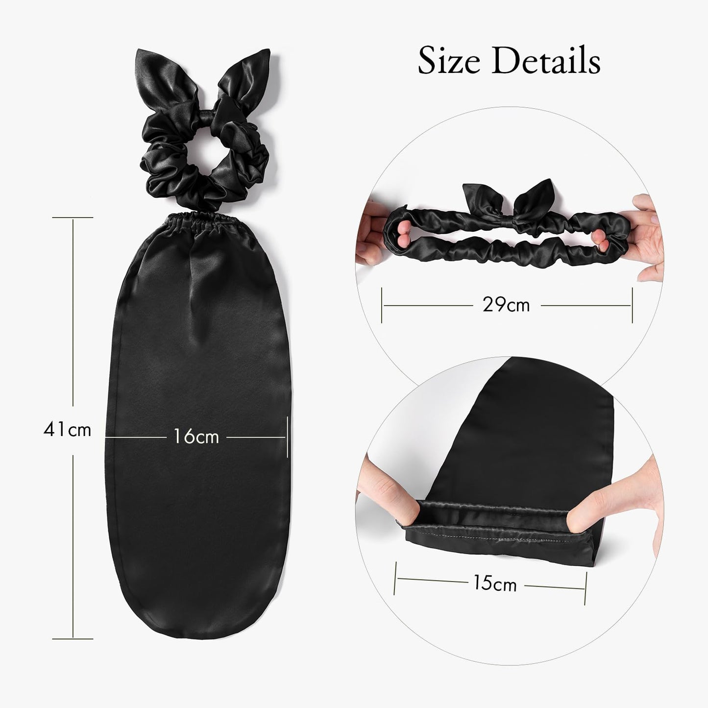 LILYSILK 100% Silk Bonnet for Sleeping & Daily Usage, 2-in-1 Silk Hair Ties with Silk Scrunchies for Long and Curly Hair Elastic Adjustable for Women Beauty and Personal Care LilySilk
