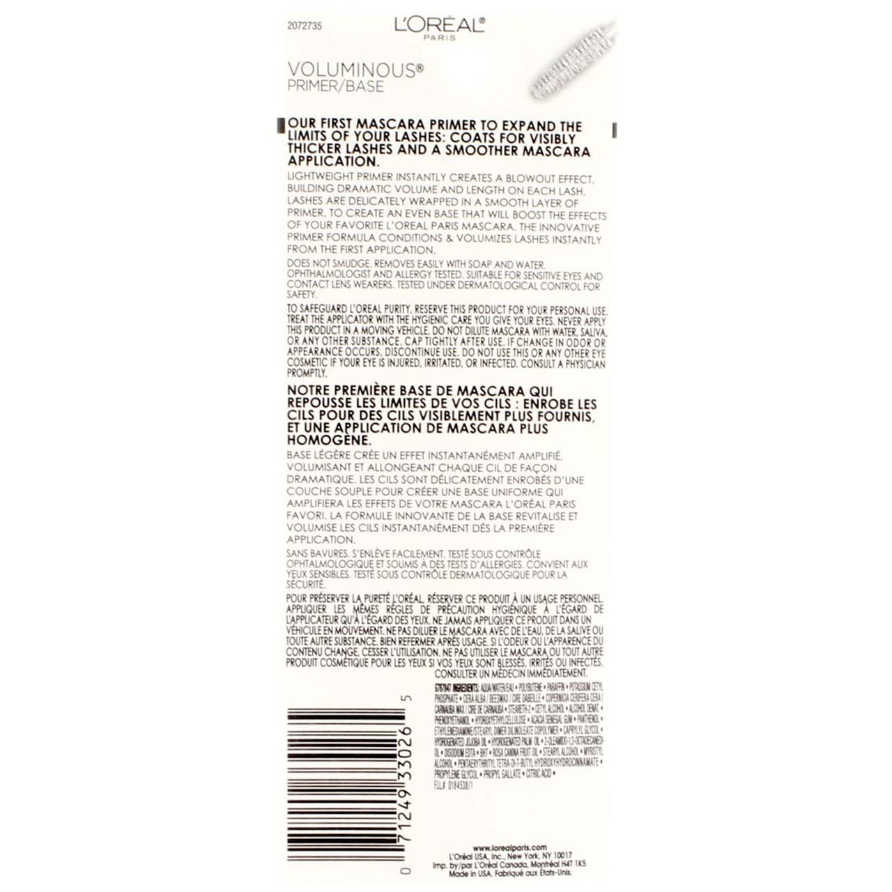 L'Oreal Paris Voluminous Primer Mascara, White Primer, 0.24 fl. oz. Beauty & Personal Care L'Oreal Paris