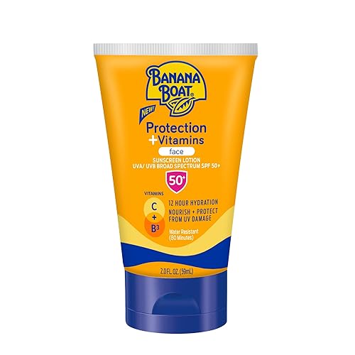 Banana Boat Protection + Vitamins Face Sunscreen Lotion SPF 50 | Travel Size Sunscreen for Face, Moisturizing with Vitamin C & Vitamin B3 Niacinamide Beauty & Personal Care Banana Boat