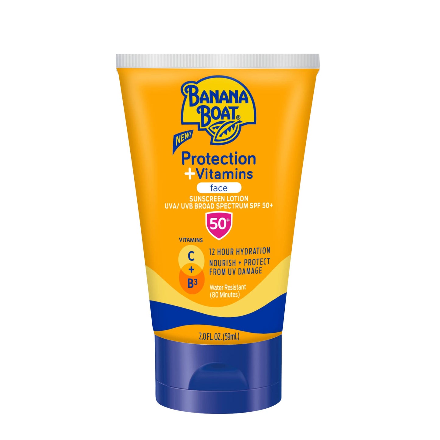 Banana Boat Protection + Vitamins Face Sunscreen Lotion SPF 50 | Travel Size Sunscreen for Face, Moisturizing with Vitamin C & Vitamin B3 Niacinamide Beauty & Personal Care Banana Boat