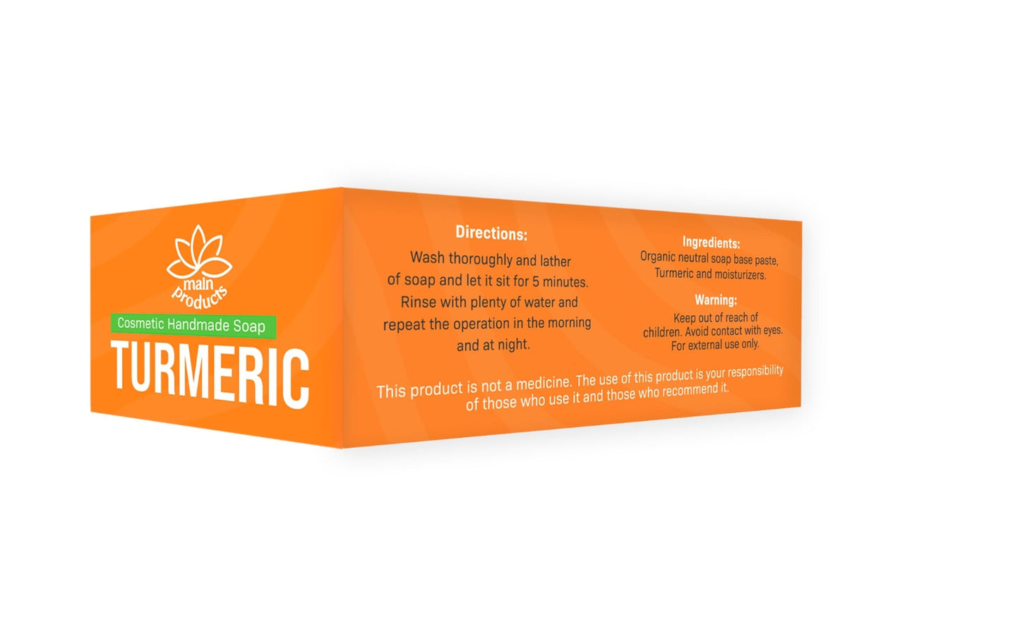 Turmeric Soap Bar for Face and Body 5.29oz, Handmade Cosmetic Soap. Hypoallergenic Jabon de Curcuma Beauty & Personal Care Lenico Comercializadora