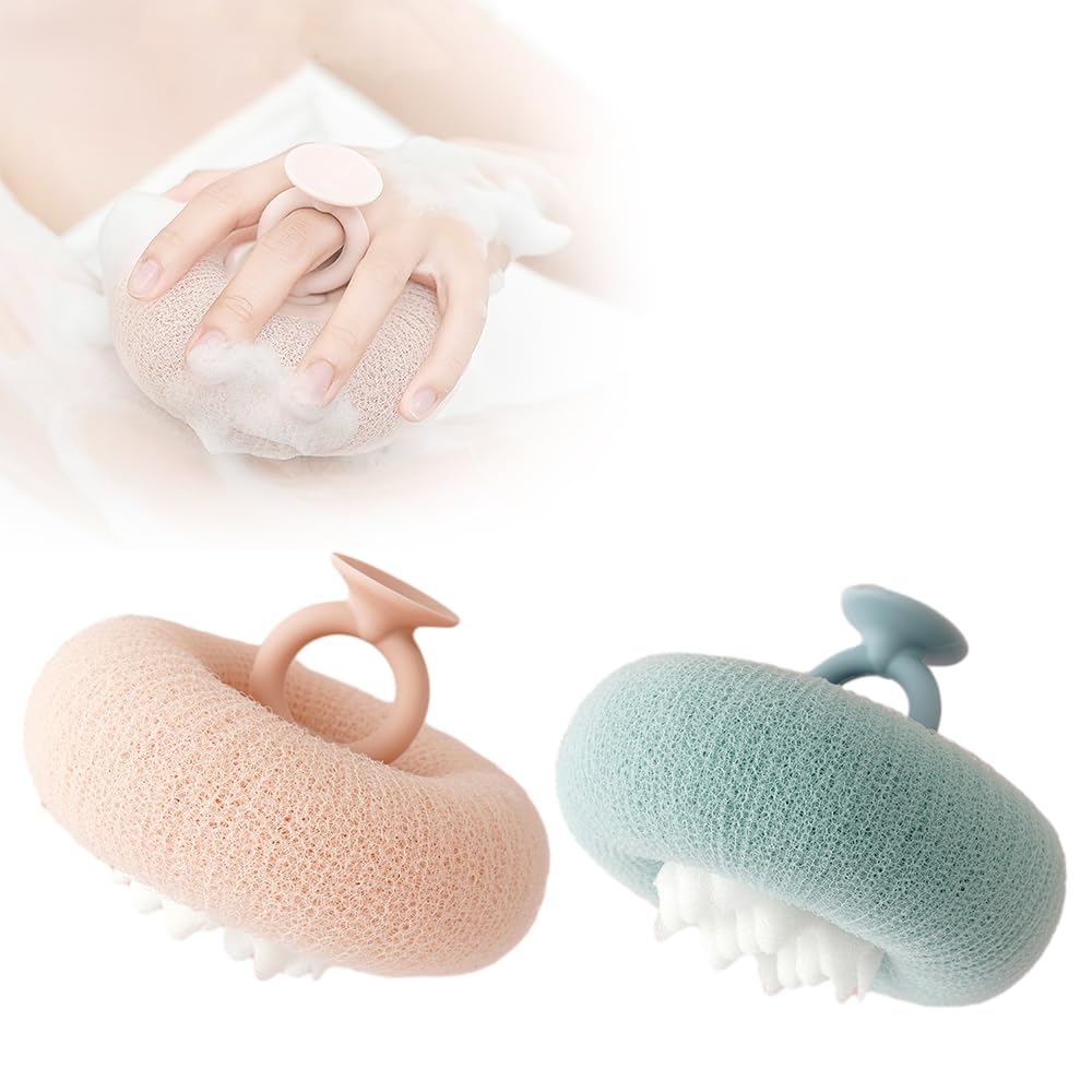 Super Soft Sunflower Suction Cup Bath Ball, 2026 Upgraded 2-in-1 Sunflower Bath Ball Exfoliating Bath Sponge Cleaning Brush, Sponge Mesh Pouf Shower Beauty and Personal Care Cecurpo