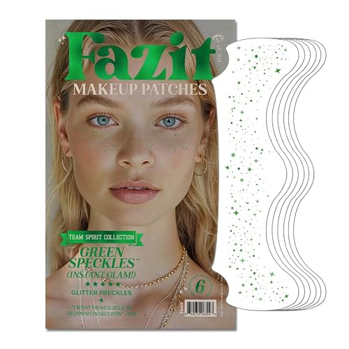 Fazit Green Speckles - Glitter Freckle Makeup Patches - Shimmering Faux Freckles & Body Glitter - Waterproof, Long-Lasting Instant Glamour Beauty & Personal Care Fazit