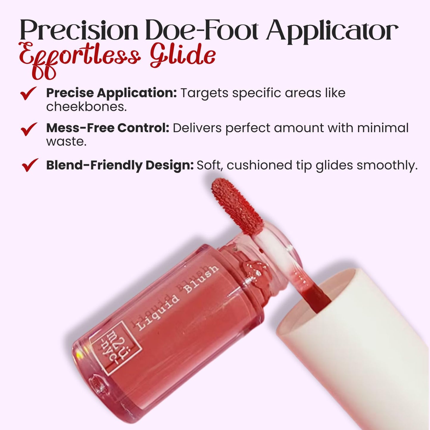 M2U NYC Red Hydrating Liquid Blush - Soft, Dewy Liquid Blush for Cheeks with High Pigment Color & Breathable Feel - Lightweight & Blendable Beauty & Personal Care M2U NYC